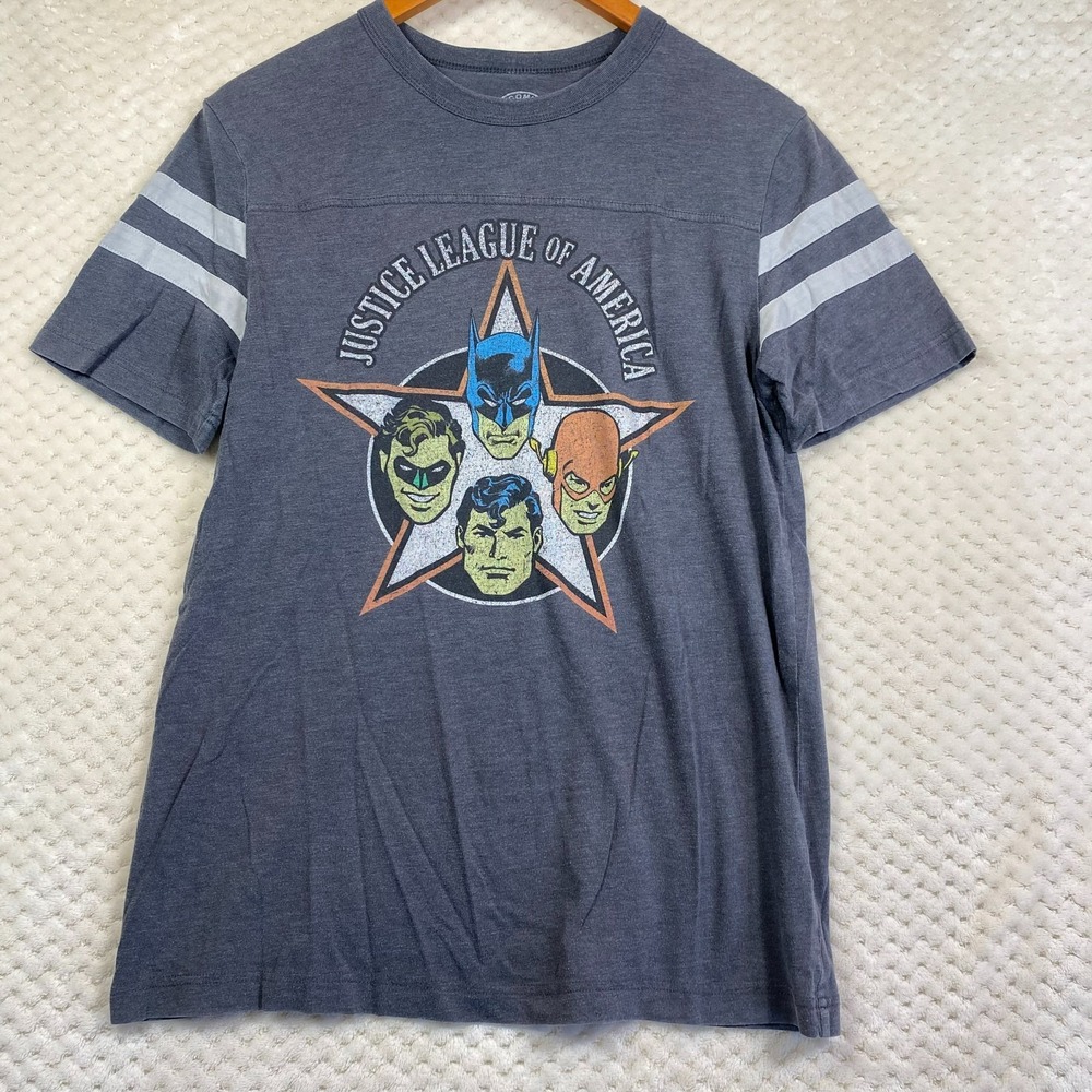DC Comics Originals Mens Justice League America Graphic T Shirt Gray Medium